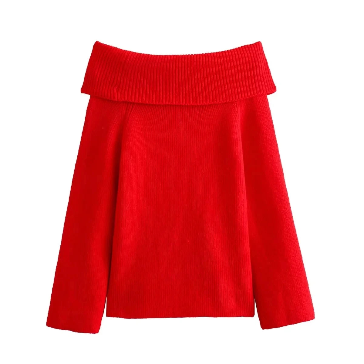HH Women Fashion Solid Off Shoulder Sweater Long Sleeve Knitted Pullover Sweater Autumn Female Casual Knitwear Chic Top