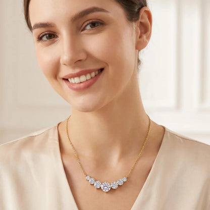 2.8ct Moissanite Necklace for Woman Wedding Fine Jewely with Certificates 925 Sterling Sliver Plated 18k White Gold Necklace