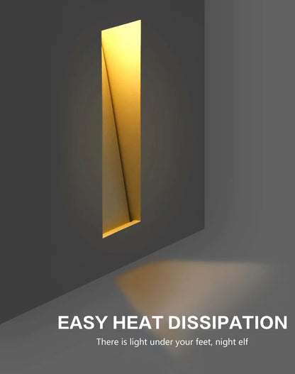 SCON Recessed Step Light LED Rectangle Skirting Wall Light Invisible Stair Lights Indoor Trimless Design For Hallway Stairway