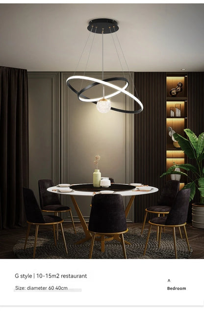 Modern Round LED Chandeliers for Living Room Dining Room Kitchen Island Luster Pendant Lights Fixture Home Decor Indoor Lighting