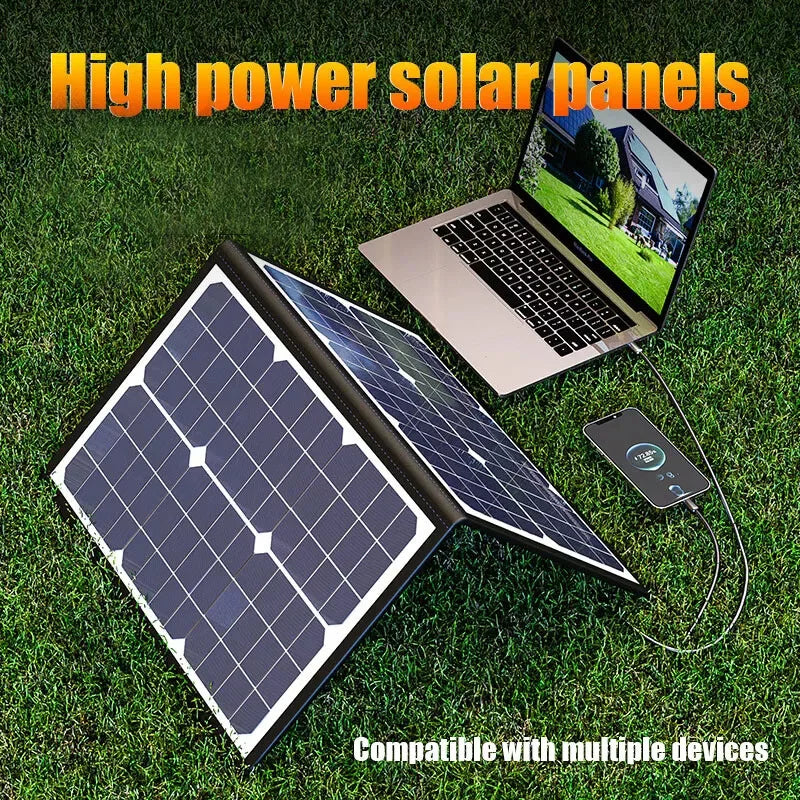 Solar Panel Kit Complete Outdoor 1000W Foldable Solar Power Station Portable Generator Charger 18V for Car Boat Caravan Camping