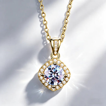 0.5ct-1.0ct VVS1 D Color Moissanite Necklace 925 Soild Sterling Sliver Chain with Certificate Fine Jewelry for Woman Jewelry