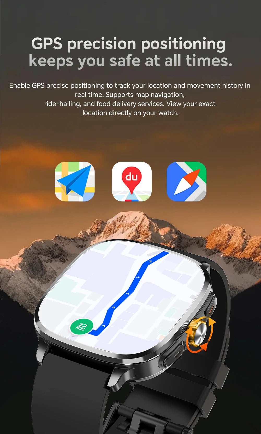 Global Version Smartwatch 2.4 inch Amoled Screen insert Sim Card GPS WIFI 190° Rotating Camera Game Android 13.0 Smart Watch