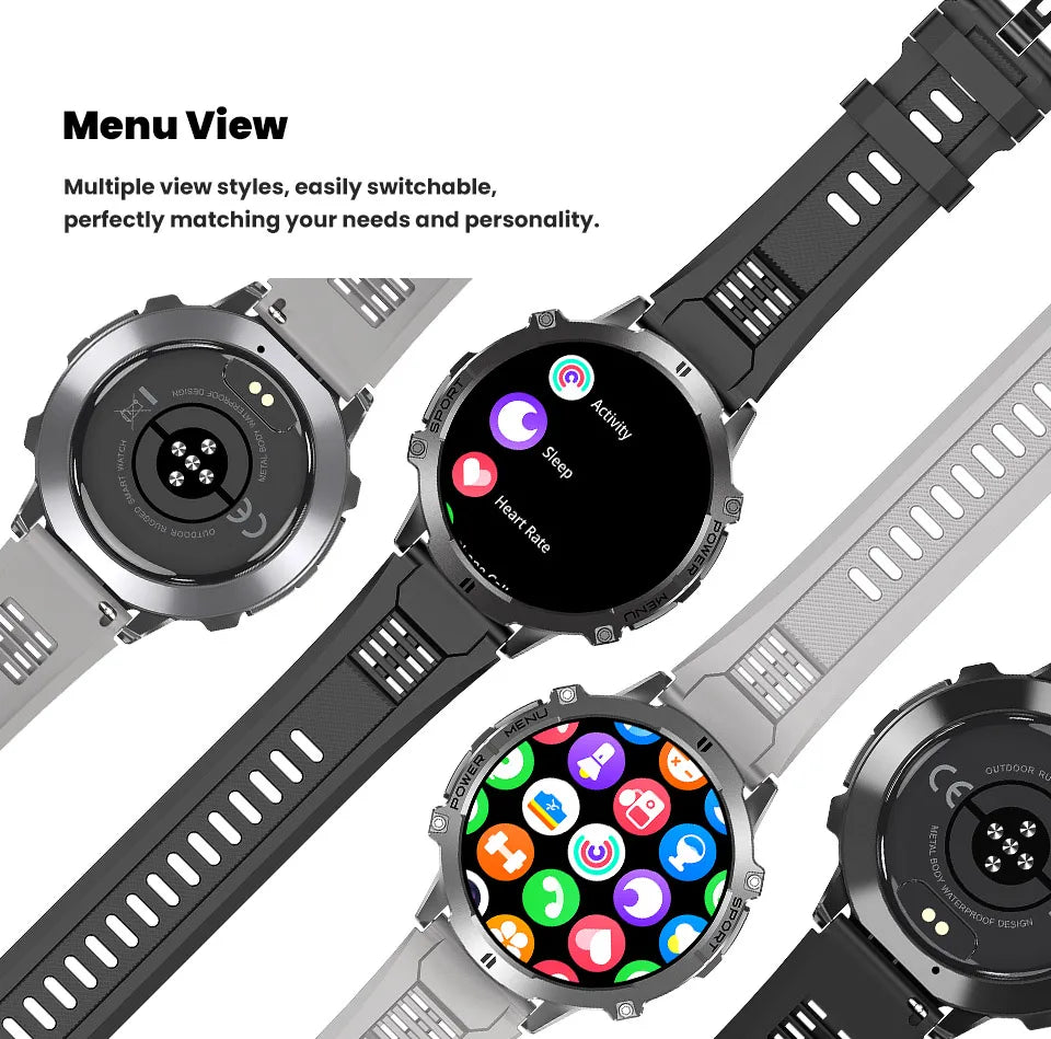 2026 New Military TANK X3 1000mAh Battery Smart Watch Men 10ATM Waterproof Swim GPS Path 1.75" AMOLED HD Call Sports Smartwatch