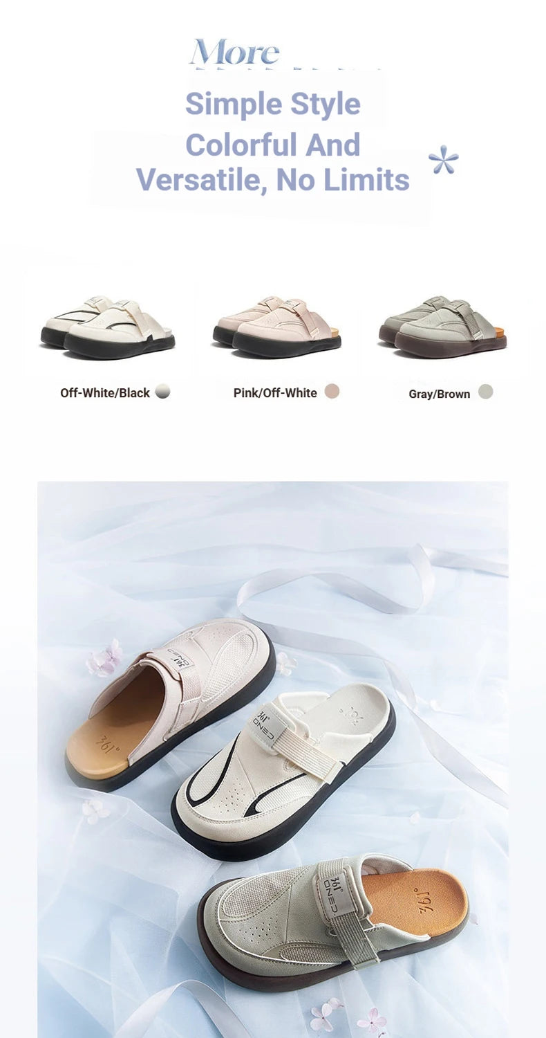 361 Degrees YY Bokken Women's Slippers Casual Wear Soft Comfortable No shoelaces Convenient Female Outdoor Slippers 682626705