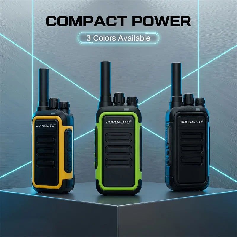 Long Range Walkie Talkie 2 Pack UHF 400-470MHz Portable Two Way Radio VOX USB   For Hotel Business Outdoor Camping Hiking