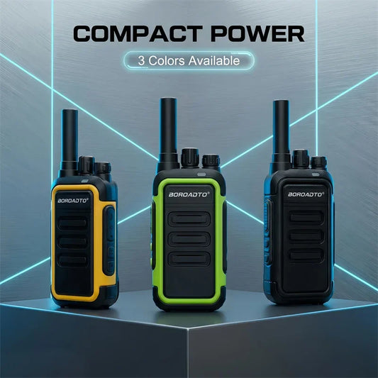 Long Range Walkie Talkie 2 Pack UHF 400-470MHz Portable Two Way Radio VOX USB   For Hotel Business Outdoor Camping Hiking