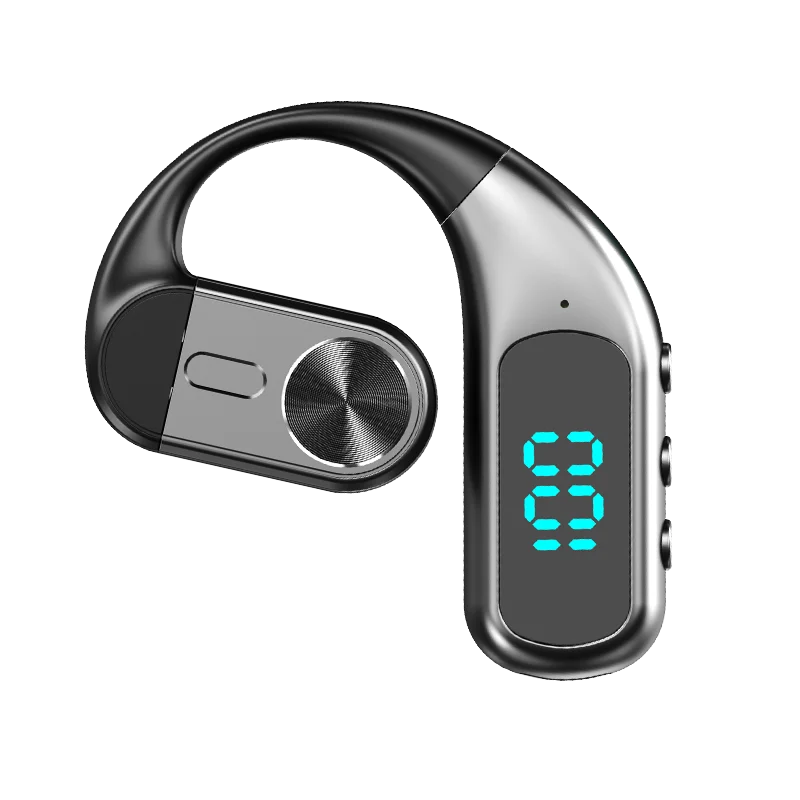 Wireless Bluetooth-compatible Headset Digital Display Bone Conduction Concept Business Ear-mounted Earphones