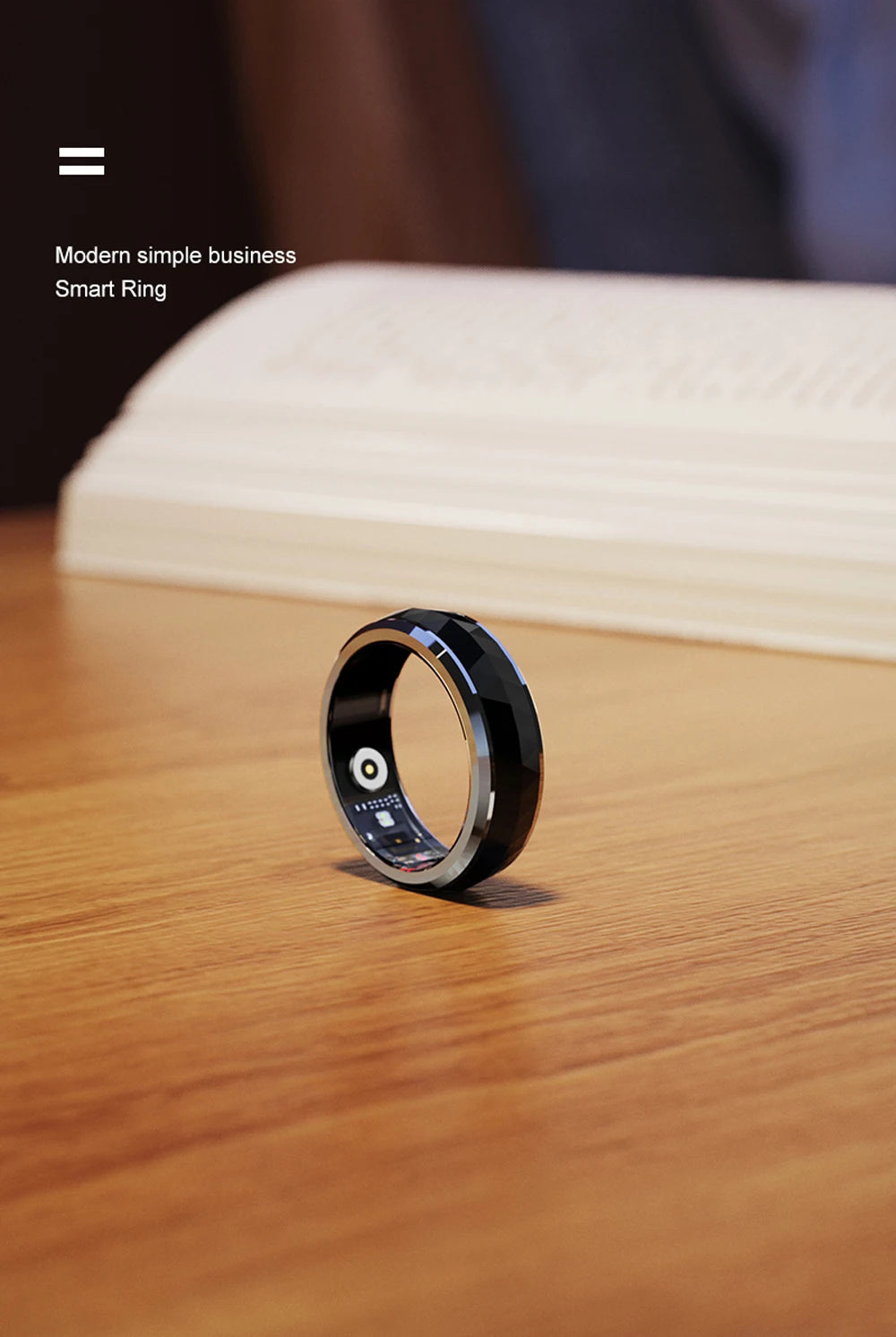 COLMI R11 Ceramic Smart Ring for Men, Fidget Spinner Anxiety Relieve Ring with Charging Case, Health Monitor, 5ATM Waterproof