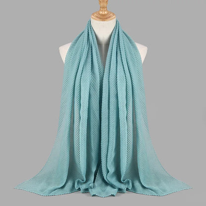 Women Plain Cotton Scarf Head Hijab Wrap Solid Full Cover-up Shawls Foulard Femme Headband Crinkle Muslim Hijabs Store 2024 NEW