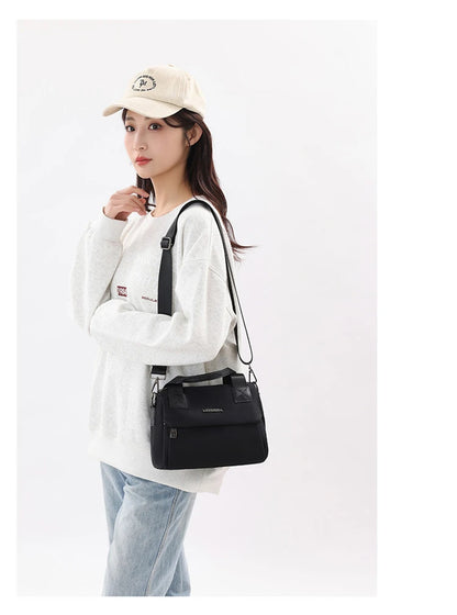 Ladies Lightweight Shoulder Bag Waterproof Nylon Handbag for Commuter Work Casual Crossbody Bags for Women Messenger Bag