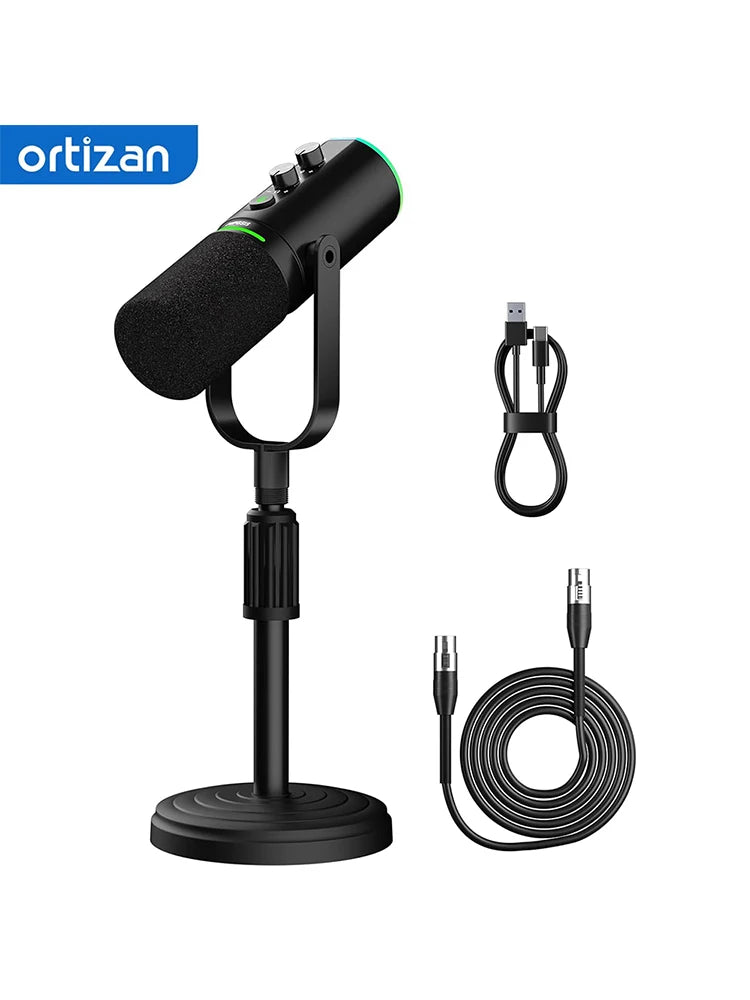 Podcast Dynamic Microphone, XLR/USB Recording PC Microphones for Broadcast, Podcast, Recording, Gaming & Streaming, Studio Mic