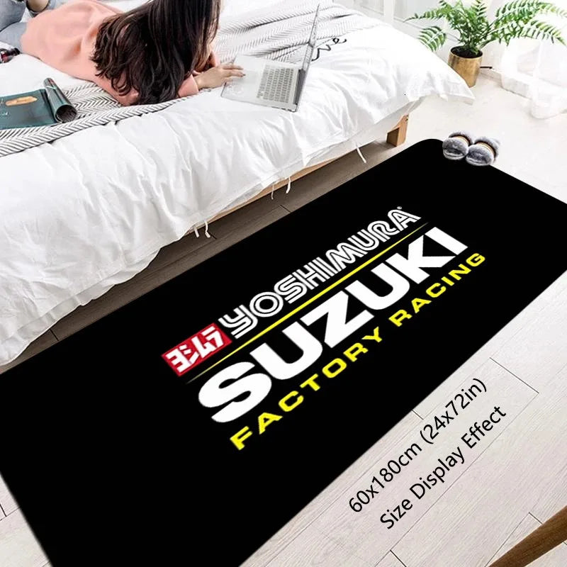 Suzuki Yoshimura Motorsports Carpet Garage Mat Racing Cool Motorcycle Display Electric Vehicle Mats Entrance Doormat Bedroom Rug