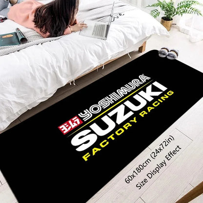 Suzuki Yoshimura Motorsports Carpet Garage Mat Racing Cool Motorcycle Display Electric Vehicle Mats Entrance Doormat Bedroom Rug