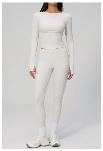 Yoga Set 2PCS Women Tracksuit Sportswear Workout Clothes Athletic Wear Gym Clothing Legging Fitness Top Long Sleeve Sports Suits