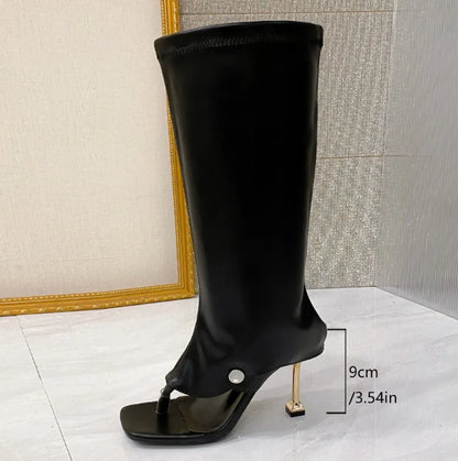 Summer New Womens Shoes Fashion Open Toe Summer Boots for Woman Exquisite High Heeled Flip Flops Designer Shoes Zapatos De Mujer