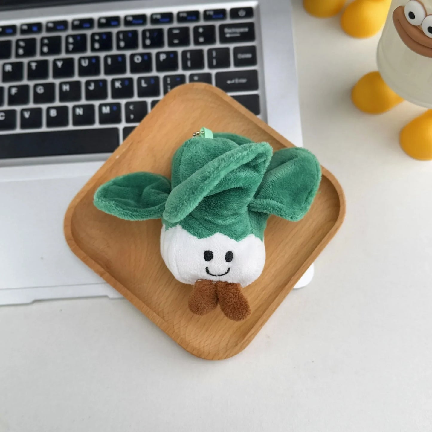 Cartoon Cute Fruit and Vegetable Plush Series Keychain Toy Peach Pear Cherry Doll Smiling Face Fruit Decoration Pet Gift