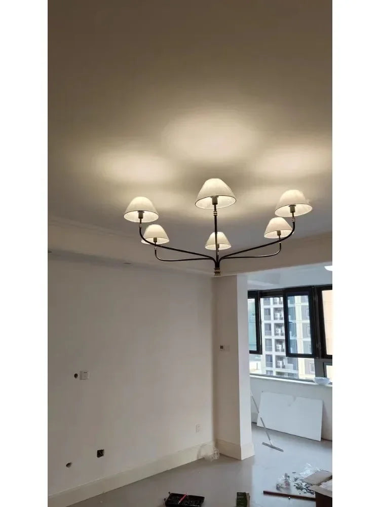 2025 Mid Century Chandelier Minimalist Wrought Iron Light Designer Black Amd Gold Lights Country Hall Bedroom Dining Room Lighti