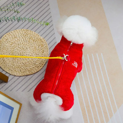 Winter Warm Pet Jumpsuit for Small Dogs Cats Clothes Sport Dog Hoodies Overalls Coat Yorkshire Bulldog Puppy Onesies with Zipper