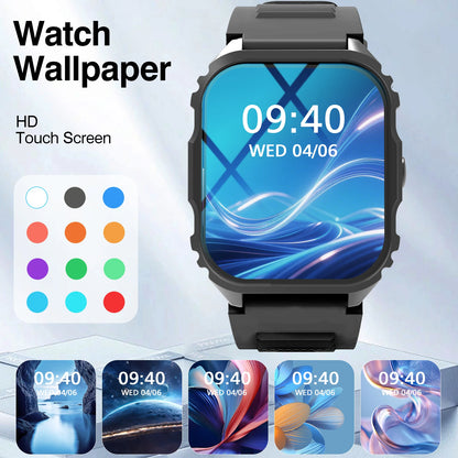 New Lightweight Casual Running Smart Watch, SMS Alerts, Wireless Calling, Changeable Watch Faces, Fitness Monitor, Music Playback, Weather Forecast,Suitable for Iphone & Android