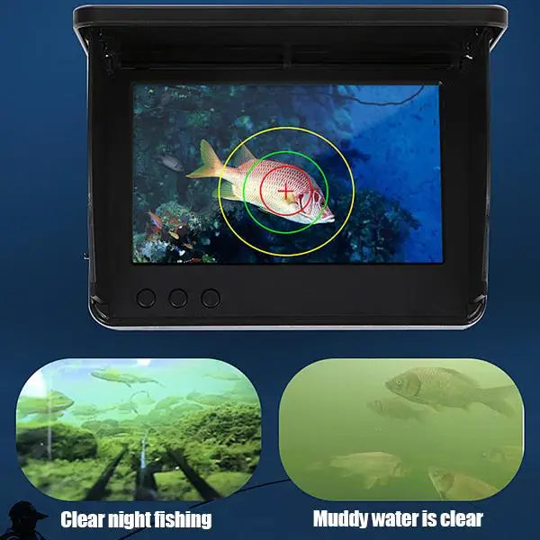 4.3 Inch HD Underwater Fishing Camera Portable Waterproof Fish Finder Visual Video Monitor Ice Sea Boat Fishing Tackle Gear Perfect Outdoor Equipment Gifts for Men Father Black