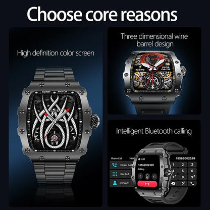 New Trend Smart Watch 1.76 inch AMOLED 3D Dynamic Dial IP67 Waterproof Bluetooth Call NFC Voice Assistant Men Sports Smartwatch