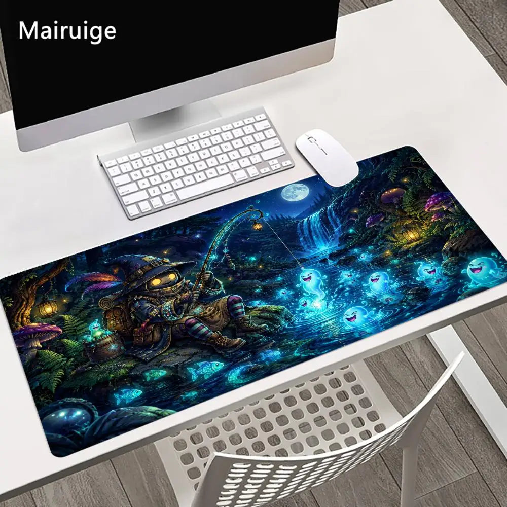 Mystical Wizard Big Size Mouse Pad Non-slip Rubber Base Desk Mat for Home Office Daily Use Deskpad Keyboard Pad Mouse Mat