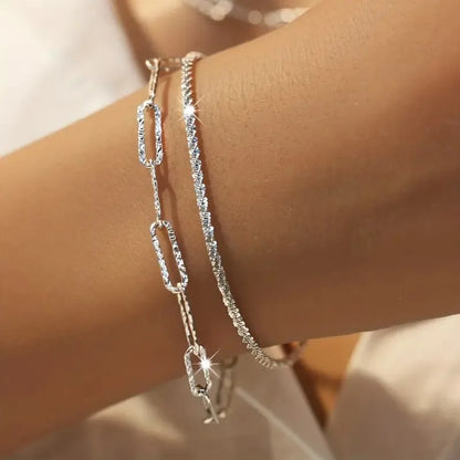 Sparkling 925 Sterling Silver Gypsophila Necklace Bracelet Set For Women Luxury Zircon Cross Pendant Three Piece Jewelry Set