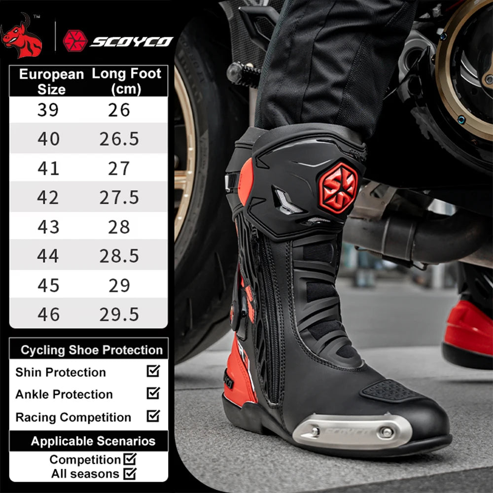 Motorcycle Racing Motorcycle Track Riding Boots Anti Slip And Anti Fall Professional Motorcycle Riding Protective Shoes