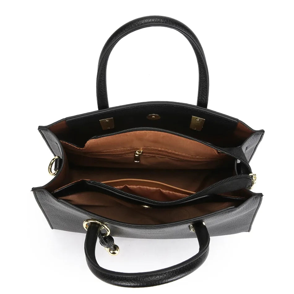Genuine Brand Top Quality Leather Handbag Women's Tote Messenger Sac Designer Large Capacity 3 Levels Shoulder Crossbody Bags