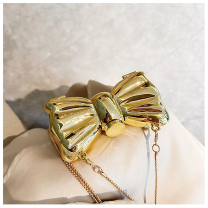 Luxury Golden Evening Bag Purses and Handbags Designer Shoulder Bags Funny Shape Party Wedding Round Acrylic Shiny Clutch Purse