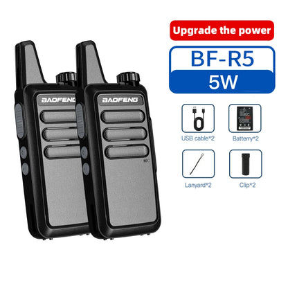 2Pcs Baofeng BF-5R Portable Handheld Walkie Talkie FM Radio VHF/UHF Dual Band 5W Transceiver for Construction Camping