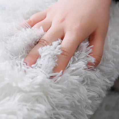 White Fluffy Hall Carpet Modern Living Room Bedroom Home Decor Large Mats Thickened Non-Slip Girl Children's Room Pink Furry Rug