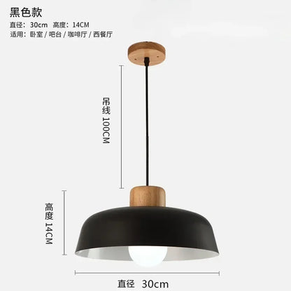 Nordic Wood Aluminum Pendant Lights Modern Hanging Lamps Kitchen Living Room Chandelier Lighting E27 LED Loft Lampara De Techo