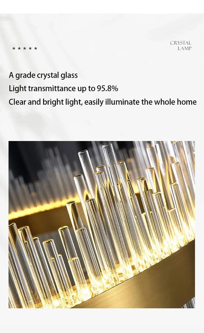 Modern Luxury Crystal Ceiling Chandelier Stainless Steel Living Room Lights Home Decor Dining Room Pendant Lamp Interior Bedroom