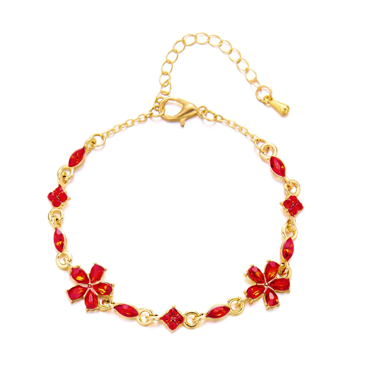 Elegant Crystal Flowers Bracelets For Women Girls Y2K Sweet Sparkling Zircon Floral Plant Chain Bracelet Luxury Wedding Jewelry