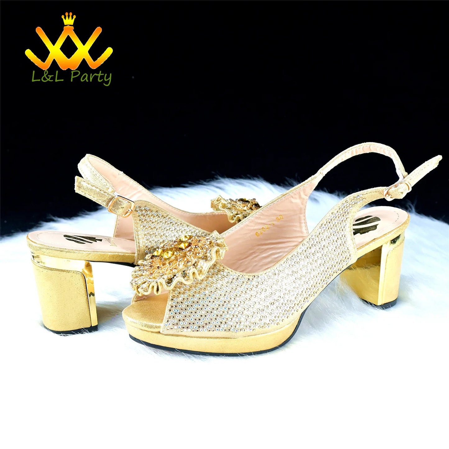 2024 Special New Arrivals Italian Women Shoes and Bag to Match in Green Color with Platform Shinning Crystal Sandal for Wedding