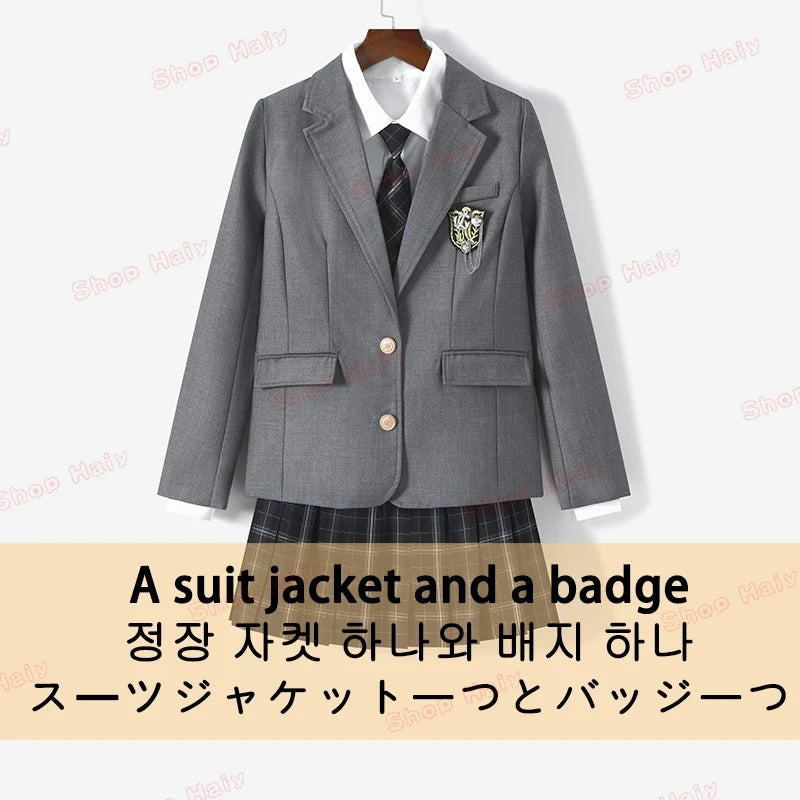 JK Japanese School Uniform Jacket Girls Multicolor Graduation Outfit for Harry Magic Academy with Sexy Pleated Skirt Tie Set New