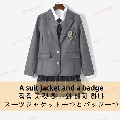 JK Japanese School Uniform Jacket Girls Multicolor Graduation Outfit for Harry Magic Academy with Sexy Pleated Skirt Tie Set New
