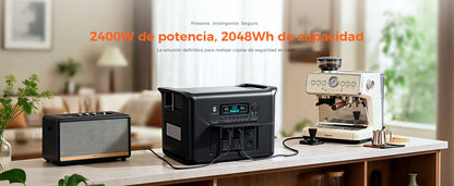 CTOLITY 2400W Power Station With 200W Solar Panel 20.5V USB TYPE-C Portable Power Bank 1024Wh Lifepo4 Battery Charging Station