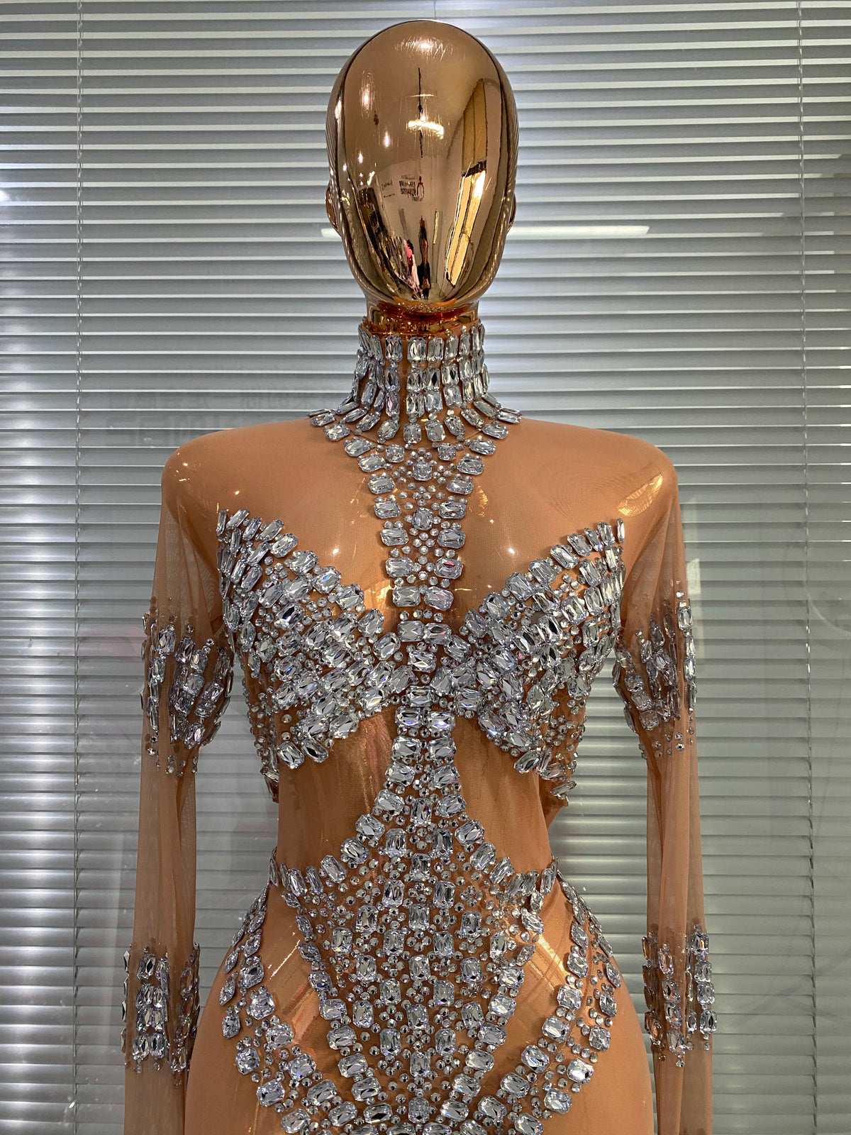 Club Outfits Woman 2026 Sparkly Crystal Sheer Transparent Jumpsuits Masquerade Costume Dress Carnival Parade Festival Catsuit