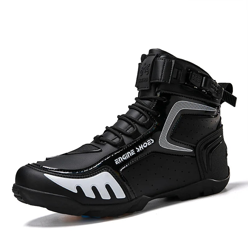 Men Leather Motos Breathable Anti Slip Wear-resistant Riders Boots Motorbike Racing Ankle Length Shoes 2026 New Motorcycle Boots