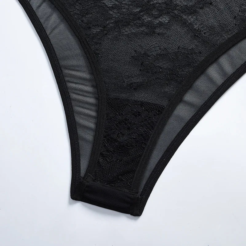 Hirigin Sheer Lace Sexy Underwear Playsuits Ladies Strap Floral Transparent Sexy Bodysuits French Style Sensual Porn Nightwear
