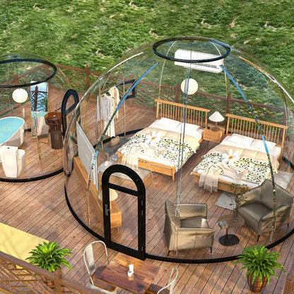 【Best-selling】Detachable Contemporary Villa/Mall Camping Outdoor Spherical Hotel Geodesic Glamping Bubble House Dome Tent