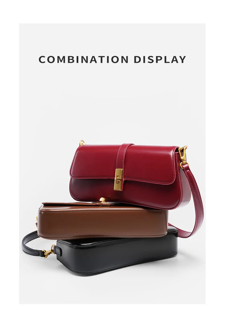 YANATARI Underarm Cowhide Genuine Leather Handbags Women Vintage Shoulder Bag Female Crossbody Bags Luxury High Quality 2025