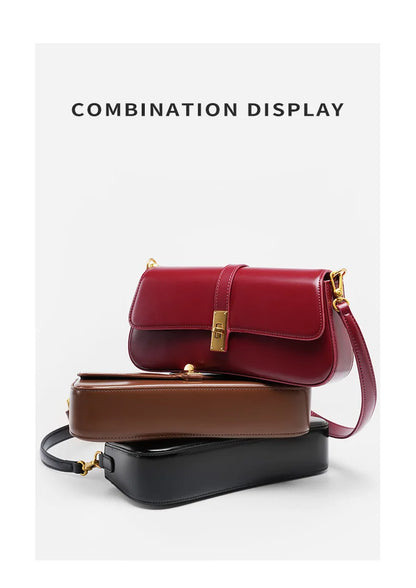 YANATARI Underarm Cowhide Genuine Leather Handbags Women Vintage Shoulder Bag Female Crossbody Bags Luxury High Quality 2025