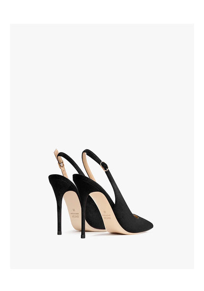 Women's Heeled Sandals New Black Suede Pointed Toe Stiletto Pumps Luxury Gladiator High Heels Elegant Sexy Party Wedding Shoes