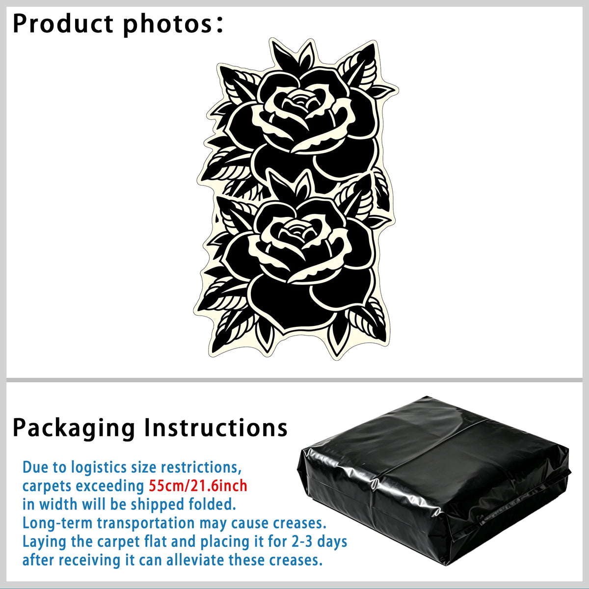 Fashion Retro Black White Rose-Shaped Living Room Carpet Light Luxury Bedroom Bedside Rug Soft Comfortable Floor Mat Home Decor