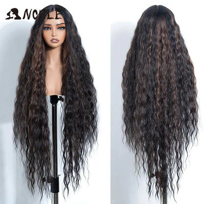 Noble Cosplay Synthetic Lace Wigs For Black Women Long Curly Hair 42 Inch Cosplay Blonde Ombre Lace Front Wig Synthetic Lace Wig