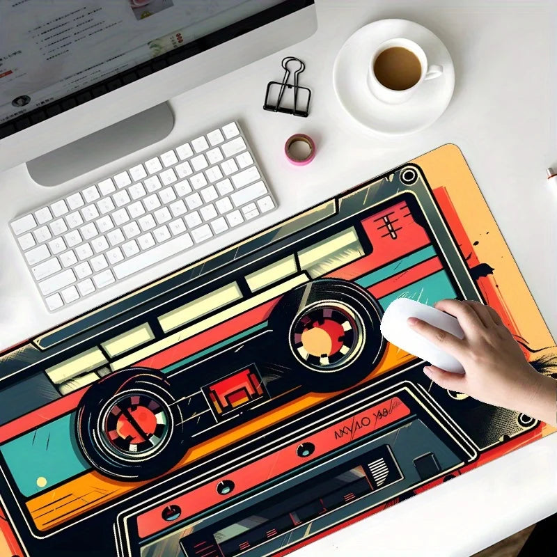 Music Cassette Tape Design Mouse Pad Desk mat High quality material gaming mat Natural rubber base suitable for office and game